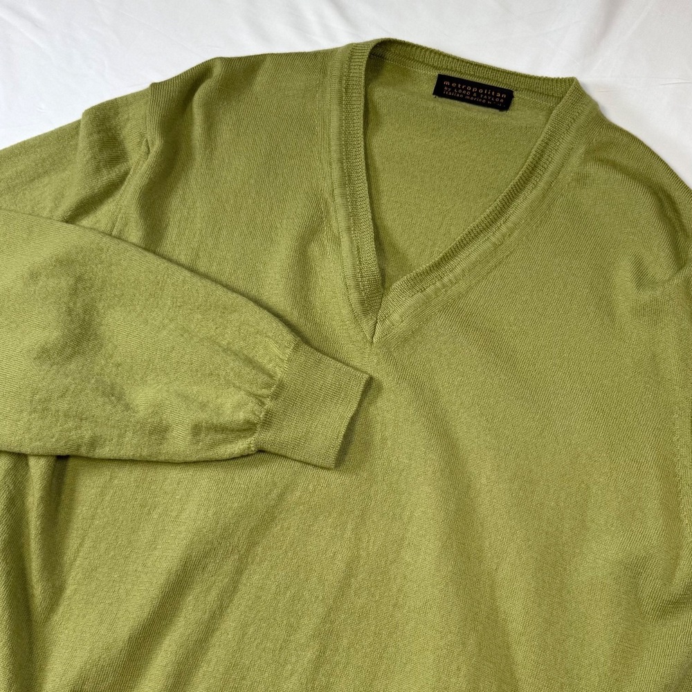 Metropolitan By Lord & Taylor V Neck Sweater Men's Size‎ XL Italian Merino Wool